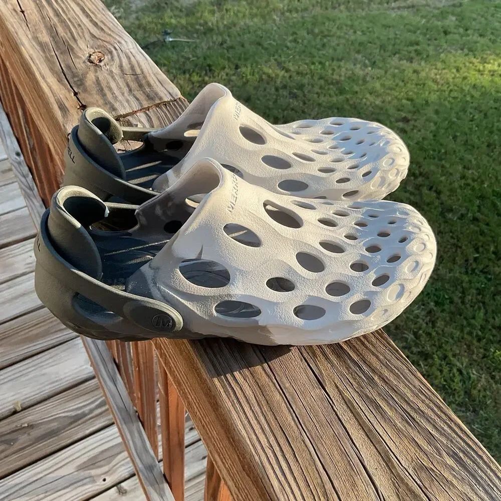 Merrell Hydro Moc Mens 9 Womens 10.5 Black White Marble Water Shoes Clogs